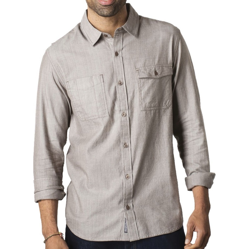 Toad&Co Men’s Long Sleeve Button Up Collared Shirt size XL color Tan